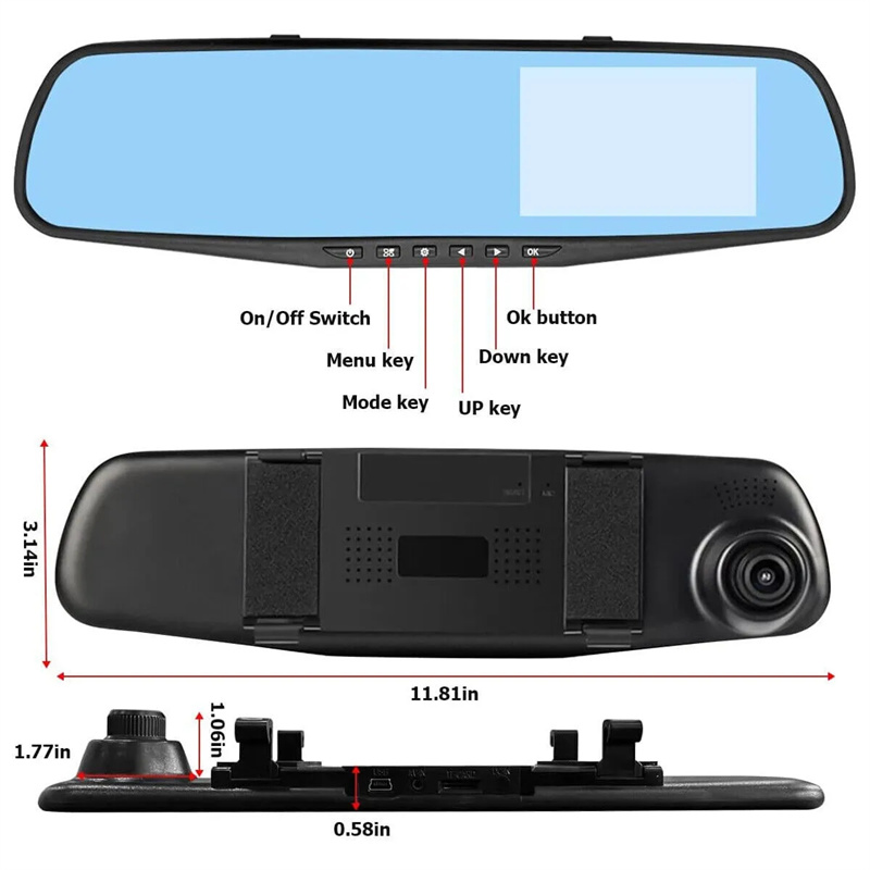 Mirror Dash Cam FHD Dual Lens  - Car Accessories Youtube review and price