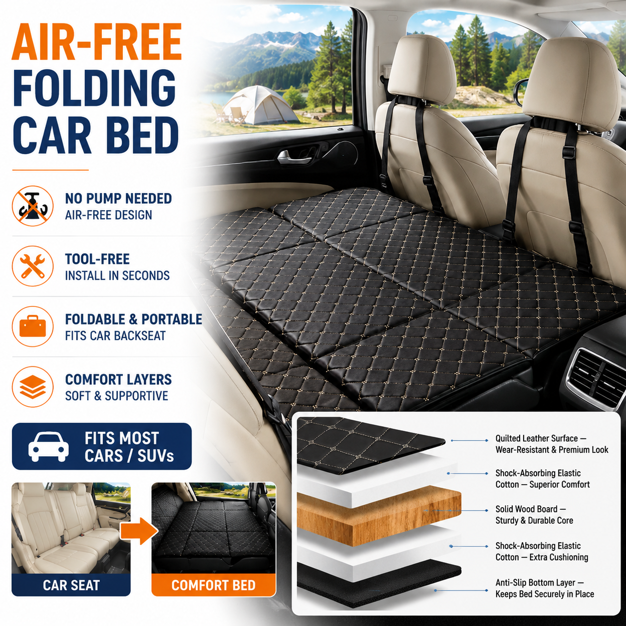 Foldable Car Backseat Bed No I - Car Accessories Online review and price